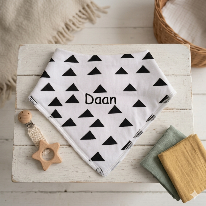 Bandana/slab met naam - Driehoekjes
