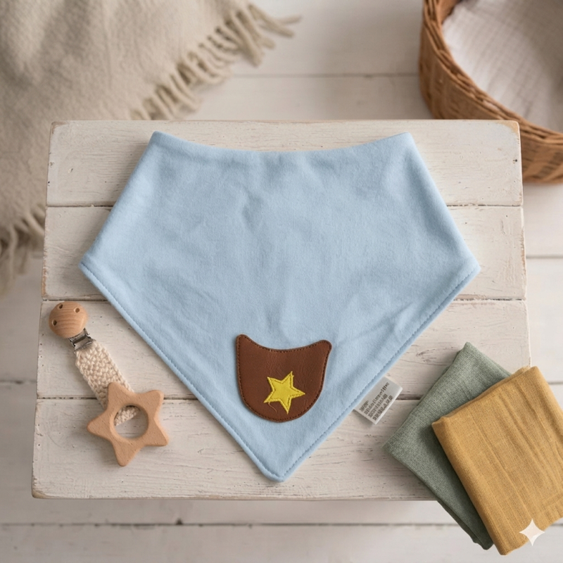 Bandana/slab ZONDER personalisatie - Licht blauw ster