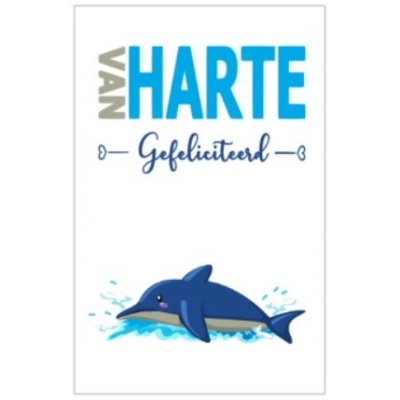 Gefeliciteerd dolfijn - kaart