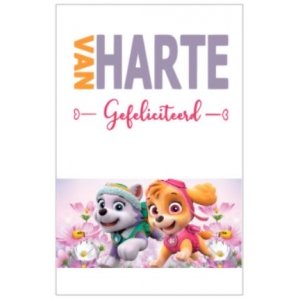 Gefeliciteerd hondenpoot/paw patrol - kaart