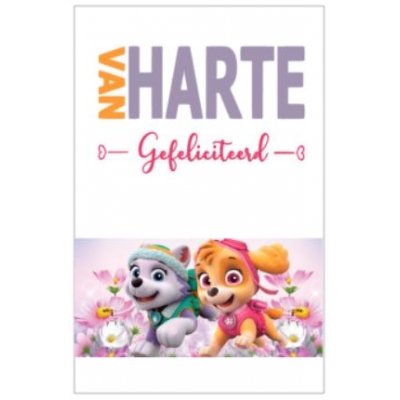 Gefeliciteerd hondenpoot/paw patrol - kaart