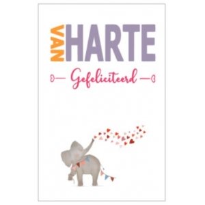 Gefeliciteerd olifant - kaart