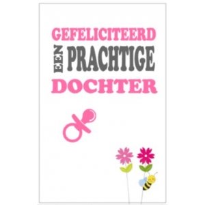 Gefeliciteerd dochter (roze) - kaart