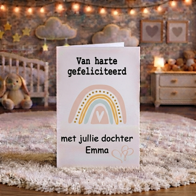 Gefeliciteerd dochter regenboog - kaart