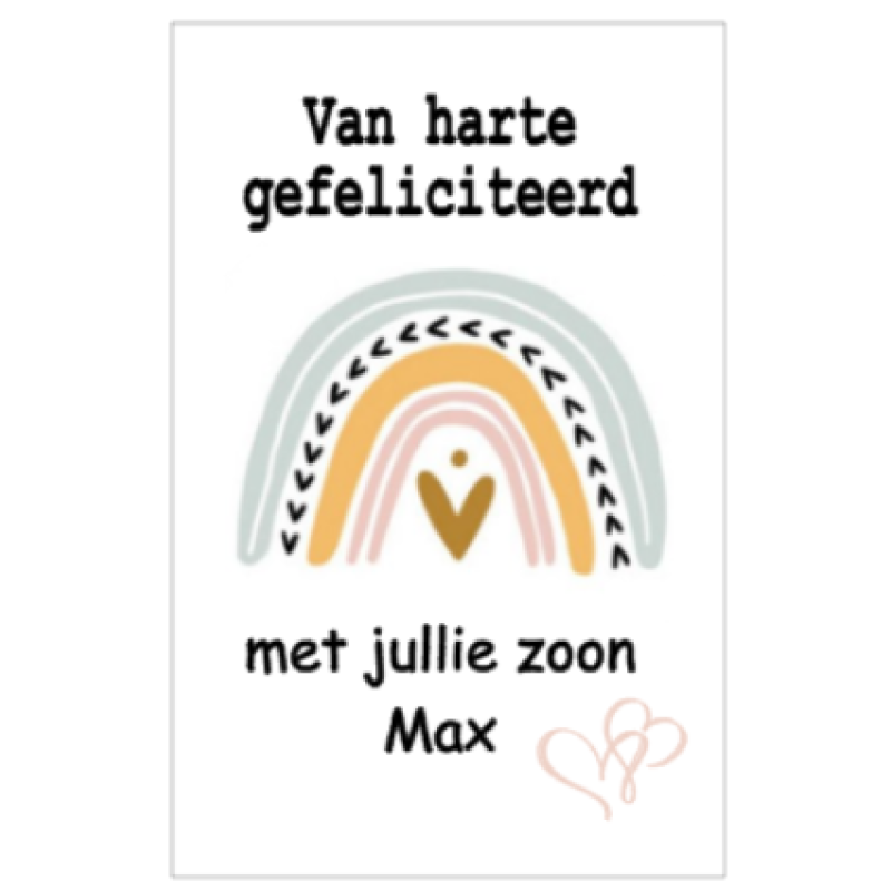 Gefeliciteerd zoon regenboog - kaart