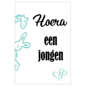 Hoera een jongen (blauw) - kaart