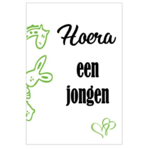 Hoera een jongen (groen) - kaart