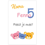 Uitnodiging kaart beertjes