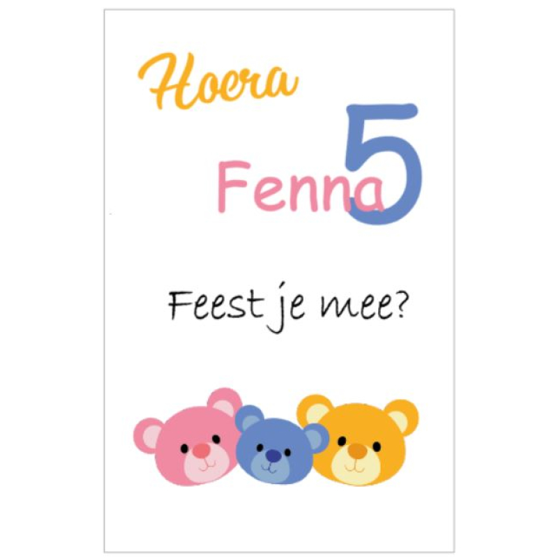 Uitnodiging kaart beertjes