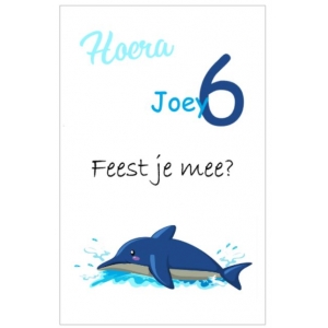 Uitnodiging kaart dolfijn