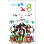 Uitnodiging kaart piraat