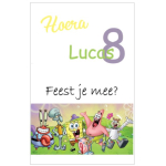 Uitnodiging kaart spongebob