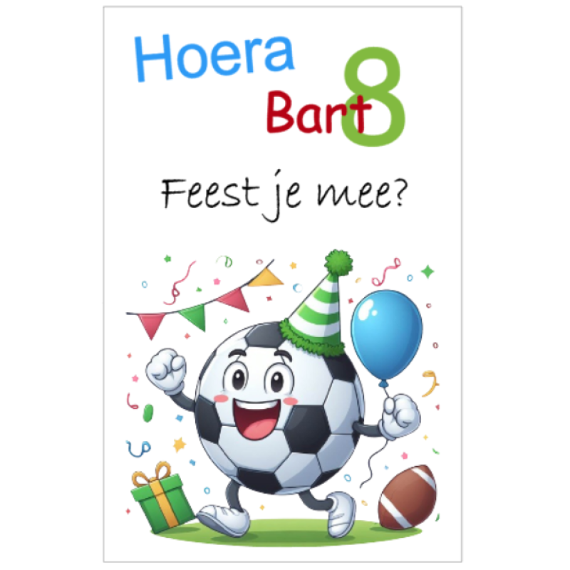 Uitnodiging kaart voetbal