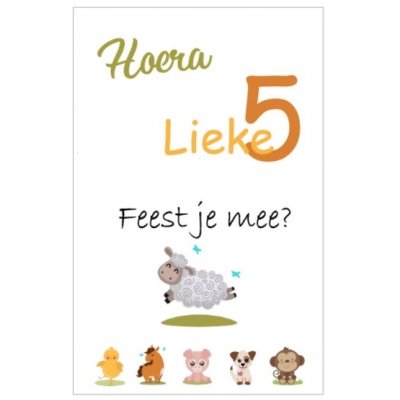 Uitnodiging kaart dieren 1