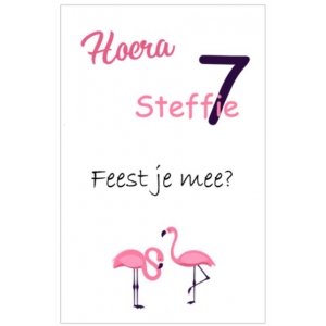 Uitnodiging kaart Flamingo