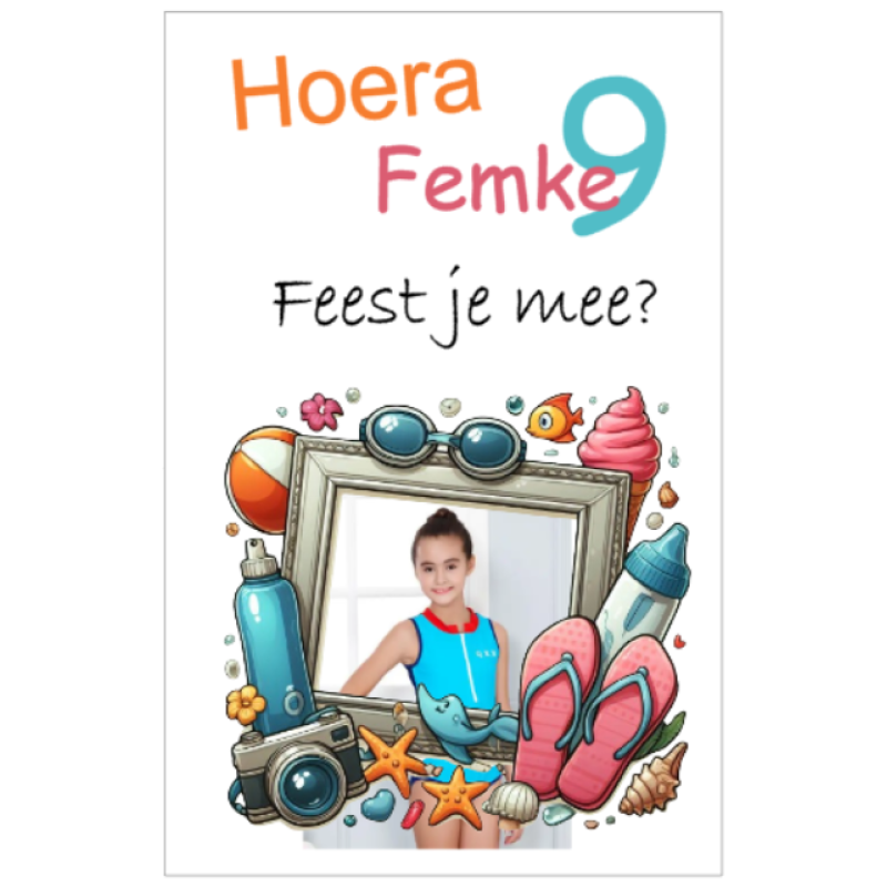 Uitnodiging kaart zwemmen