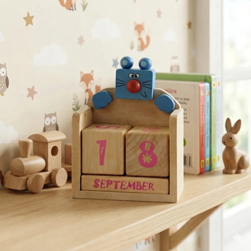 Houten Kalender kinderen - Muis