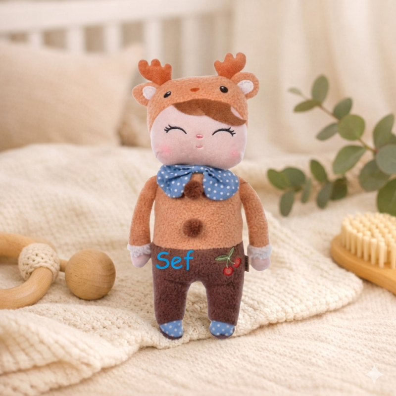 Zachte pop - knuffel met naam - hert