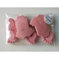 Set rompers (2) en voetjes (4) - stoepkrijt