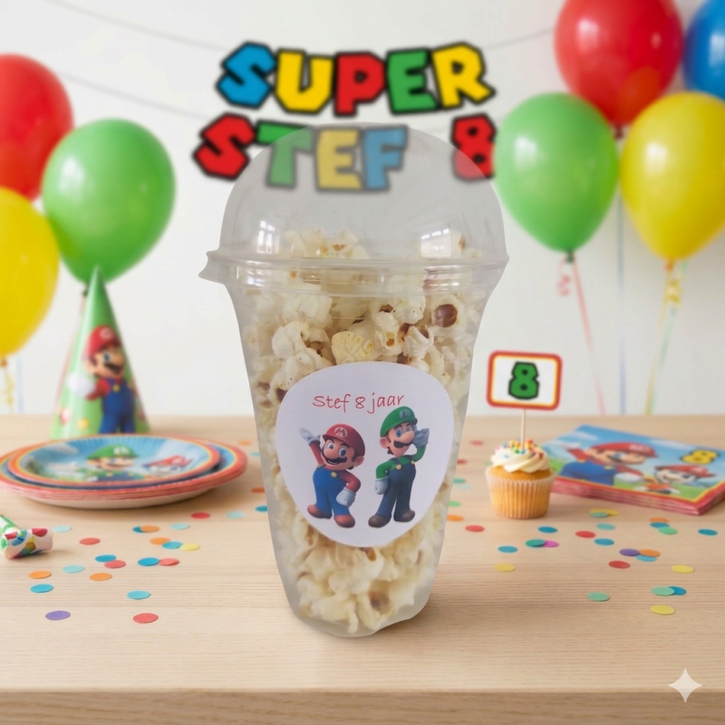 Popcorn beker Mario en Luigi