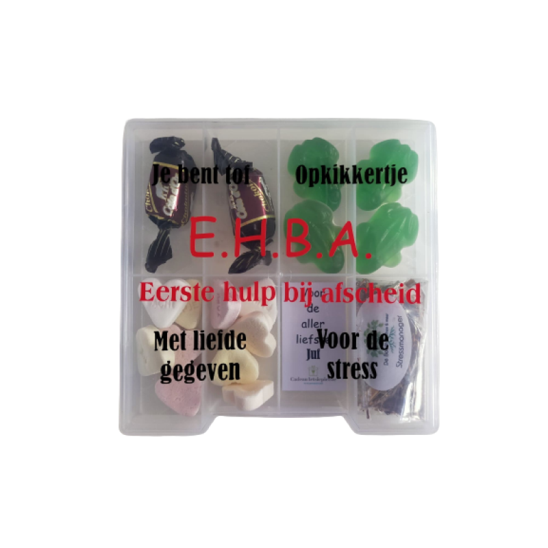 EHBA doos gevuld voor juf of meester