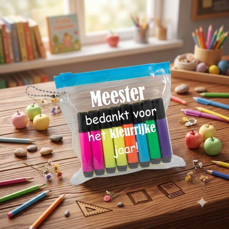 Mini markers in etui voor juf of meester