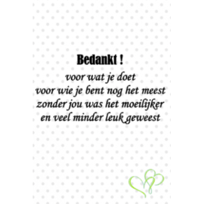 Bedankt - kaart
