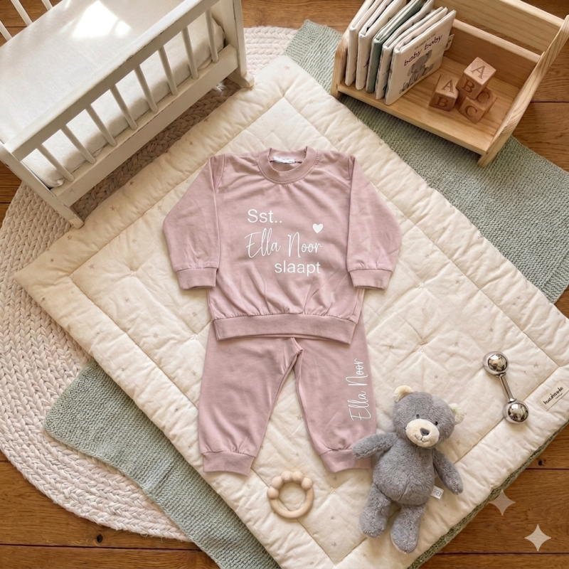Kinder pyjama deep pink - maat 56-62