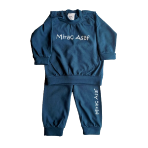 Kinder pyjama petrol - maat 56-62