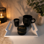 Dienblad set met beker - blik - kaars