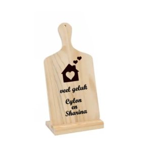 Houten plank met standaard