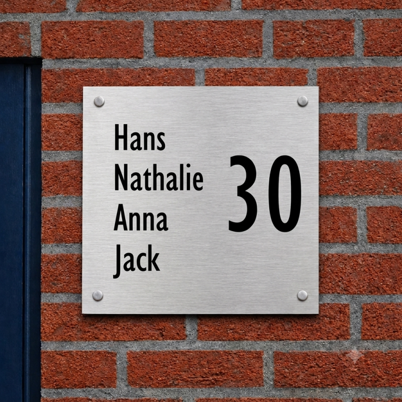Naambord huisnummer rechts