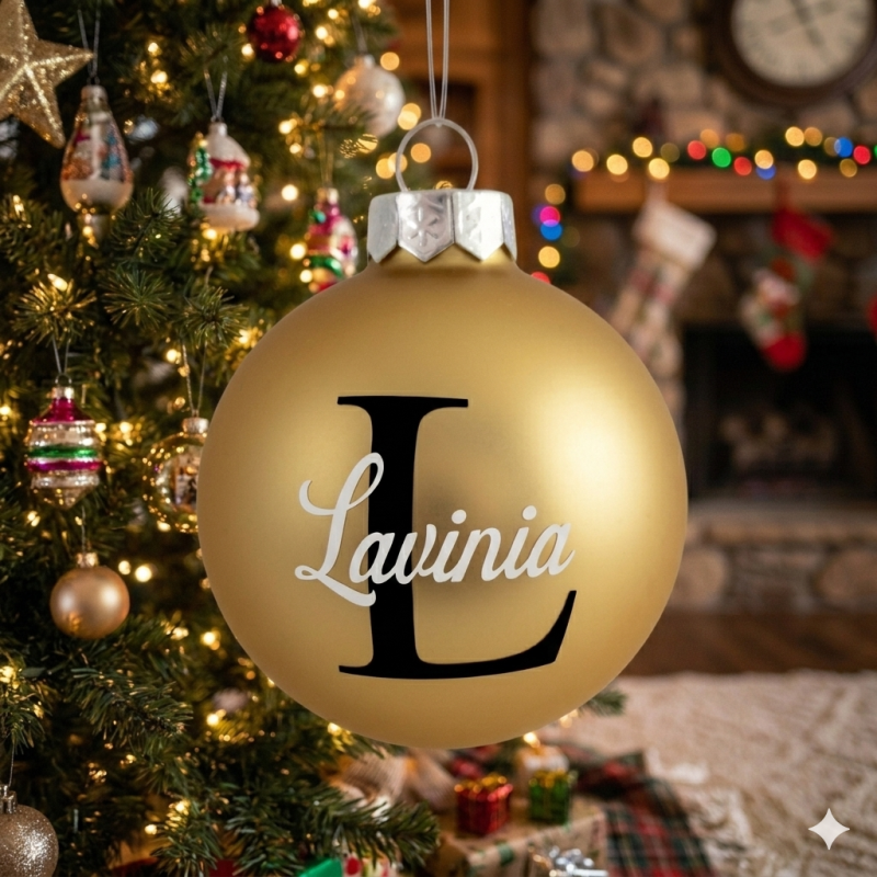 Kerstbal met naam - Goud