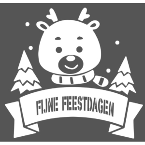 Beer fijne feestdagen - raamsticker