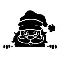 Gluur kerstman - raamsticker