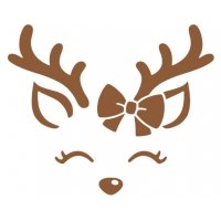 Rendier strik - raamsticker