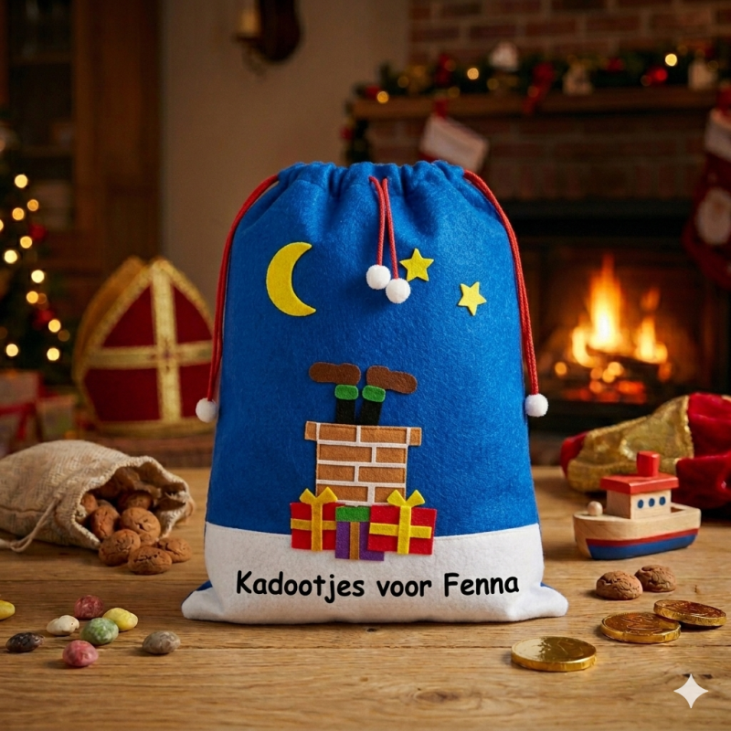 Vilten zak Sinterklaas - schoorsteen