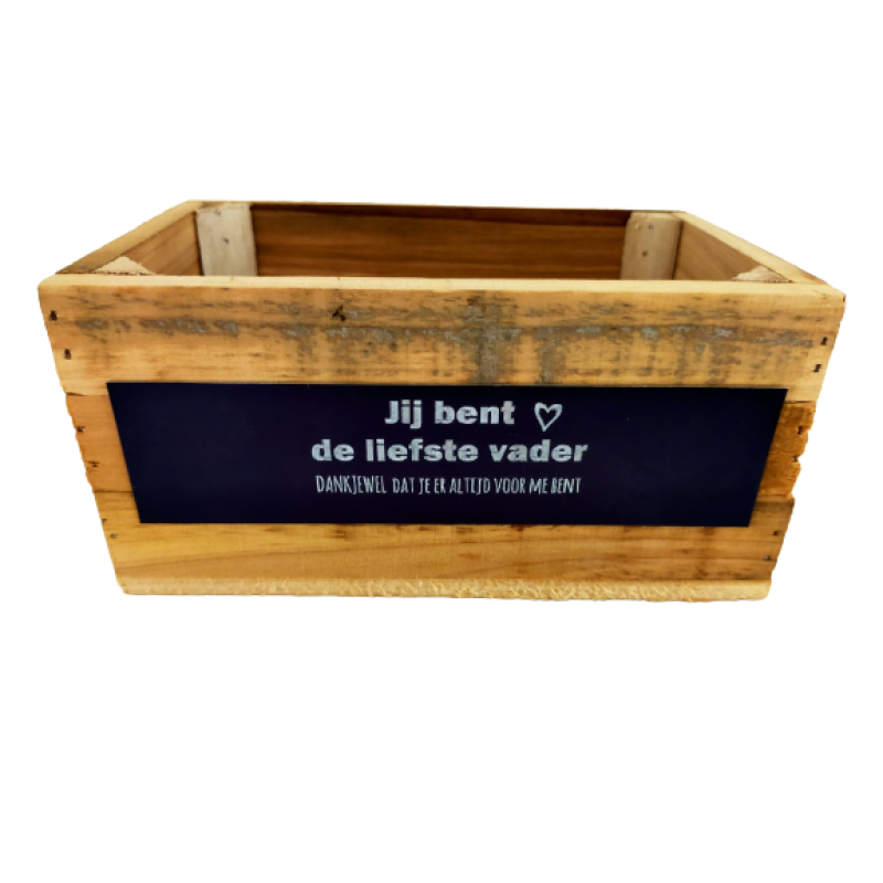 Kist met alu. plaatje 